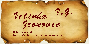 Velinka Gromović vizit kartica